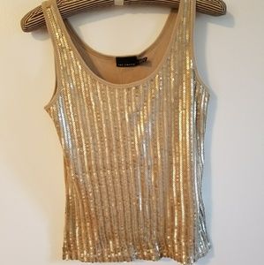 Sequined tan tank by the limited